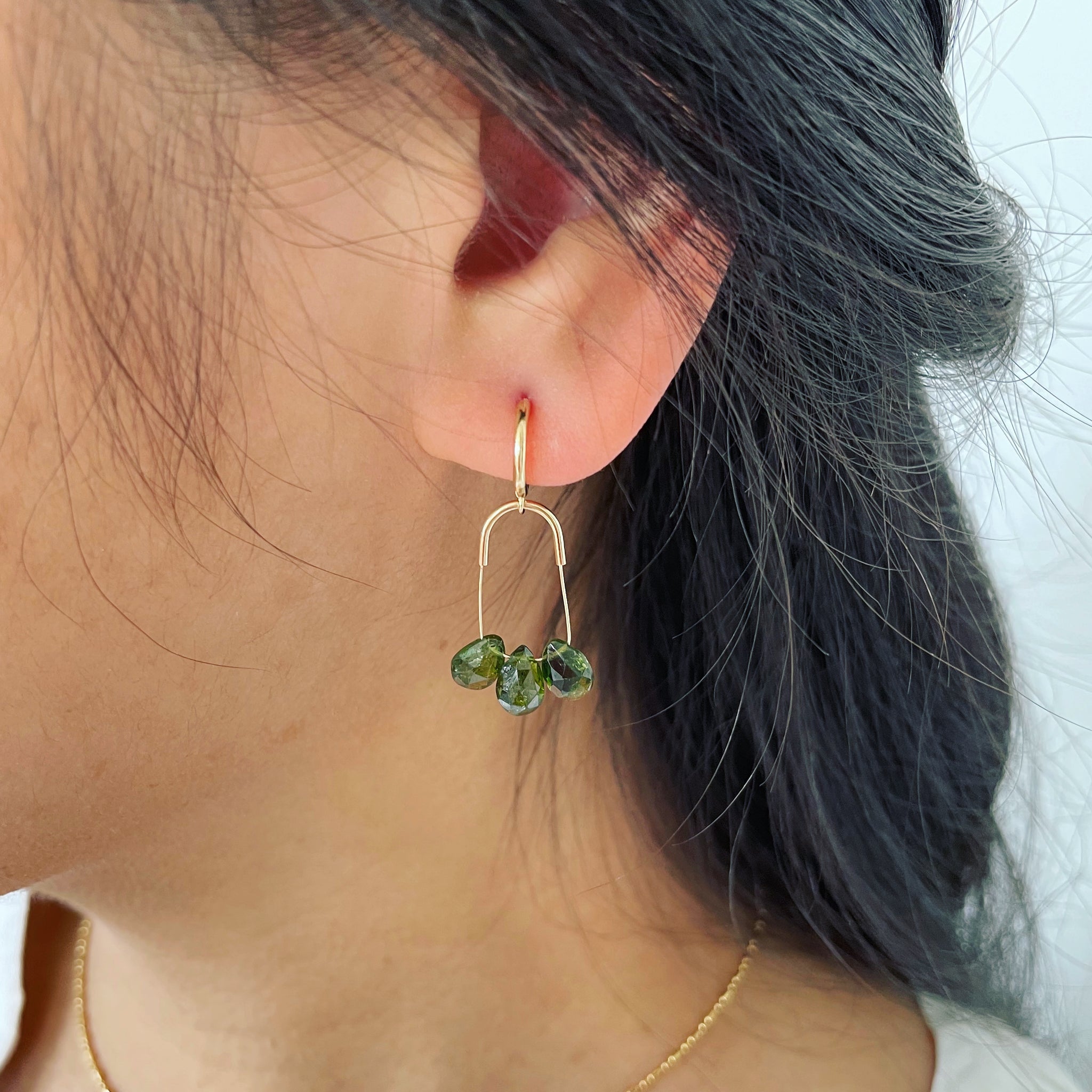 Green garnet earrings