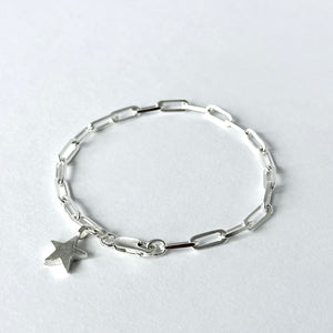 Silver bracelet with silver star