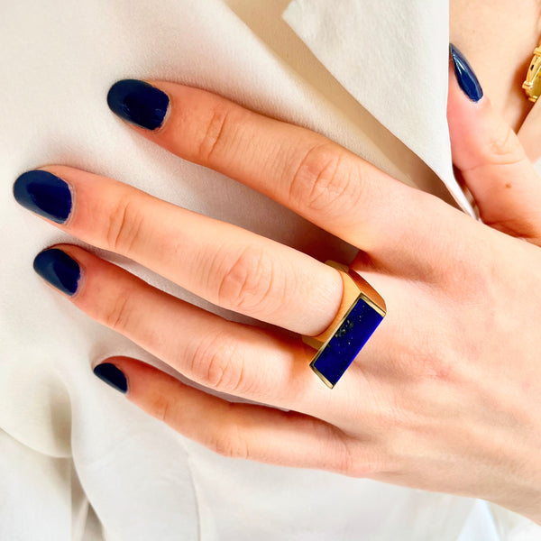 Lapis gold ring