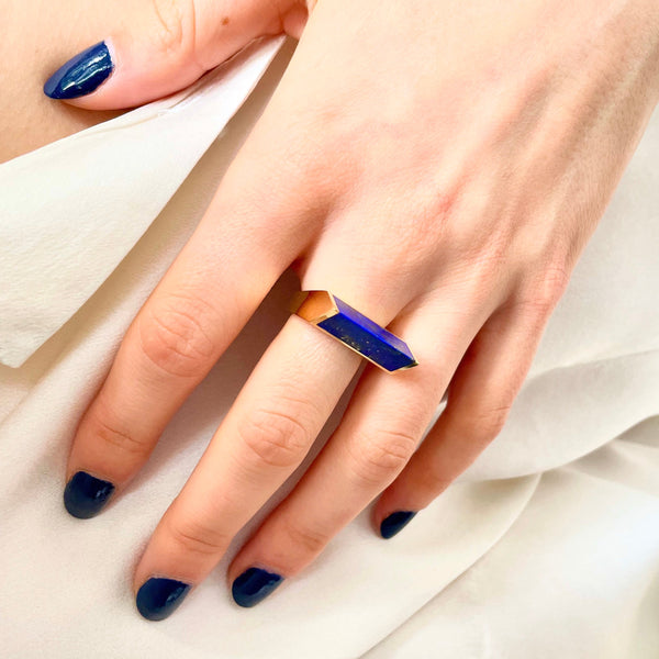 Lapis gold ring