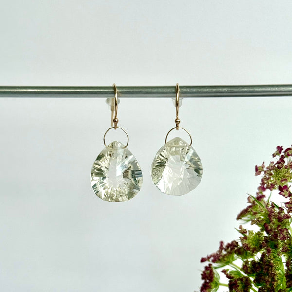 Earrings with citrine