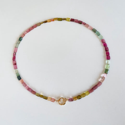 Tourmaline necklace multi color