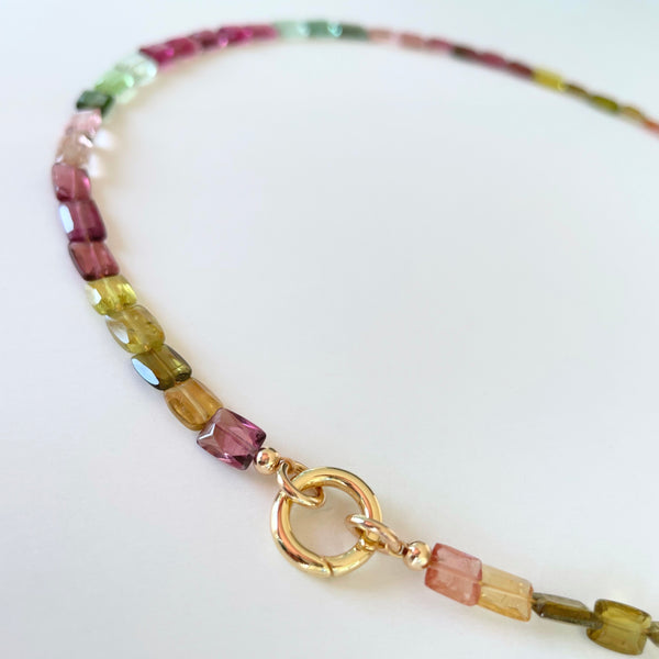 Tourmaline necklace multi color