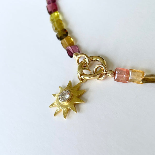 Tourmaline necklace multi color