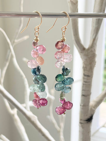 Gem earrings long