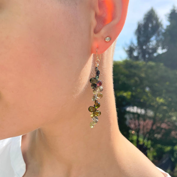 Gem earrings long