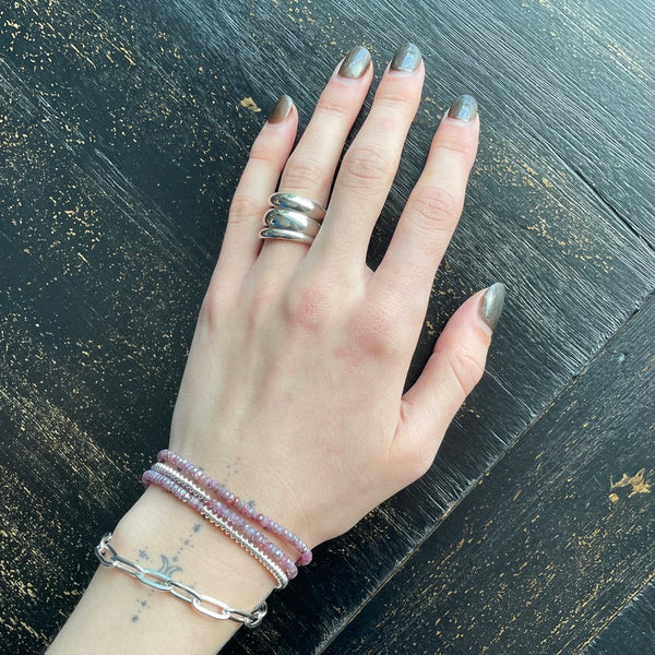 Silver stacking ring set