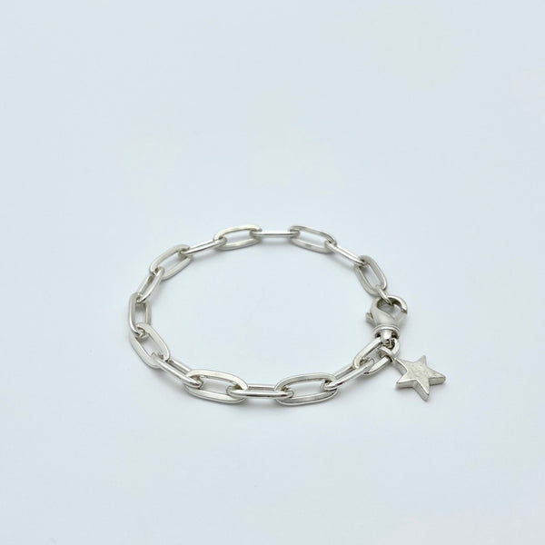 Silver bracelet with silver star