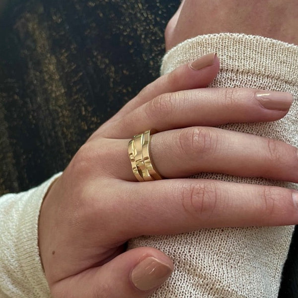 Gold stacking ring set