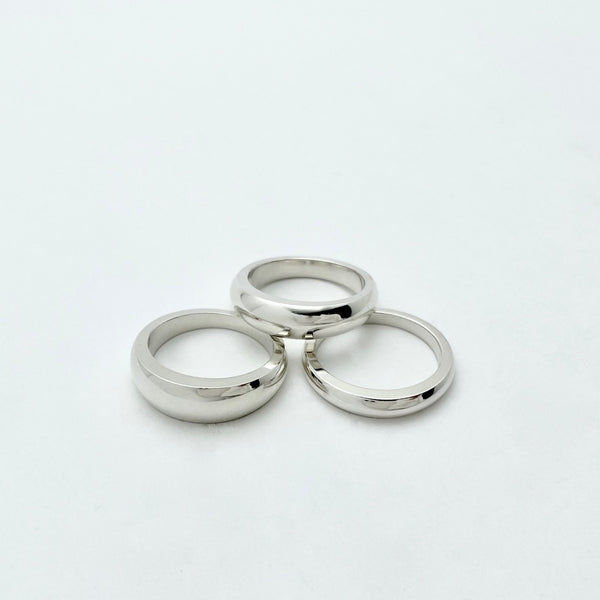 Silver stacking ring set