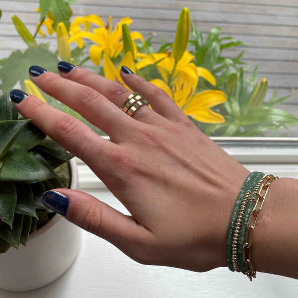 Wrap bracelet emerald , 14k gold