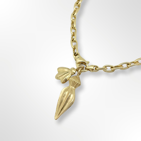 Gold Necklace with 2 Gold Charms