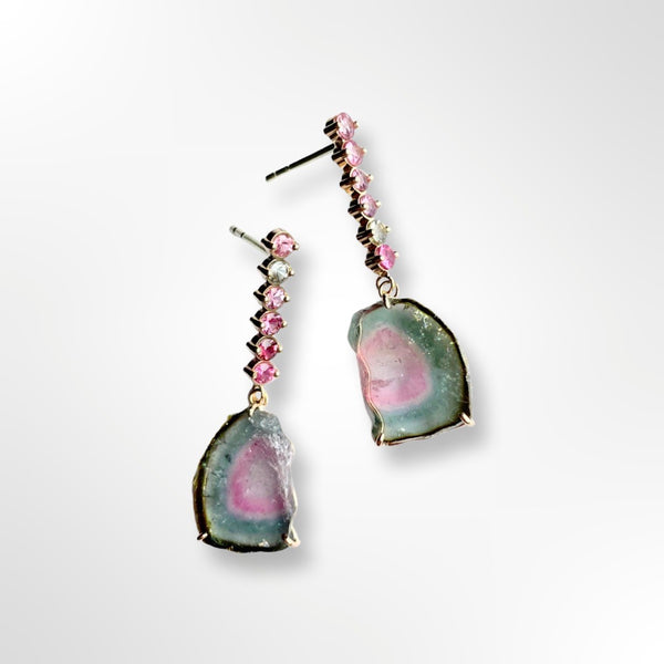 Tourmaline earrings 14k gold