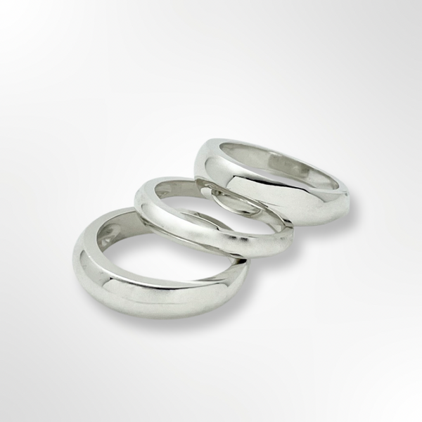 Silver stacking ring set