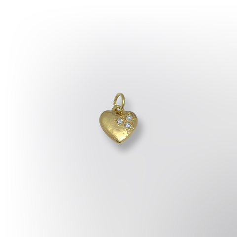 Gold heart charm with diamonds